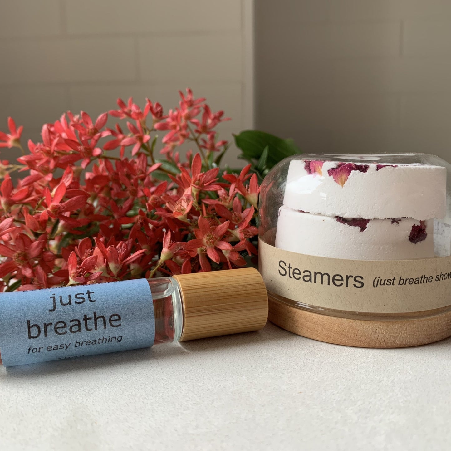 Christmas gifts - just breathe roller bottle blend and shower steamer